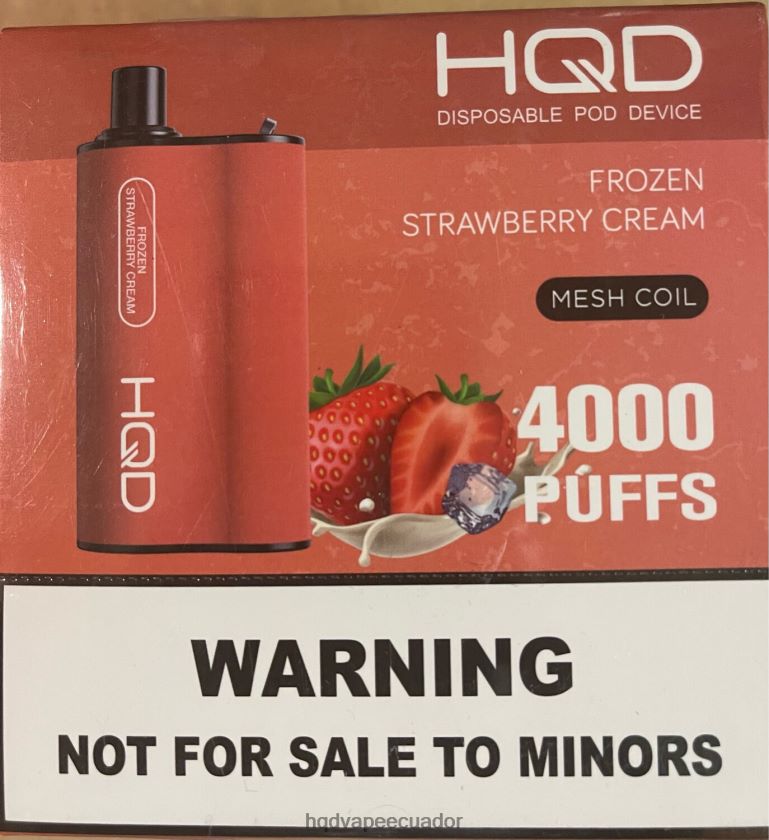 HQD BOX 4000 bocanadas crema de fresa congelada 00662480 | HQD CIGARRILLO ELECTRONICO