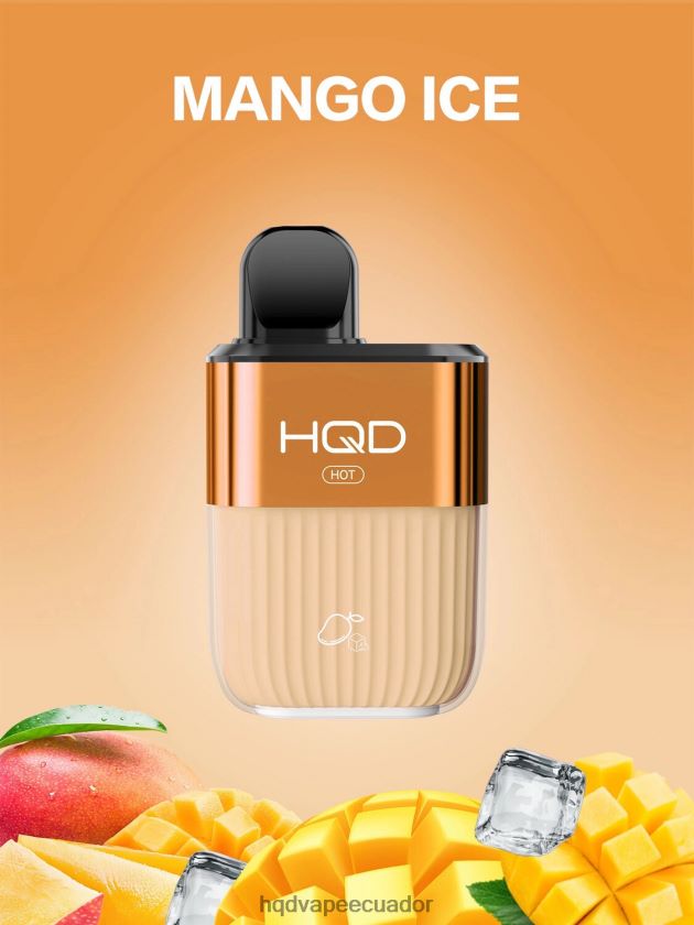 HQD HOT 5000 bocanadas hielo de mango 00662464 | HQD VAPE QUITO
