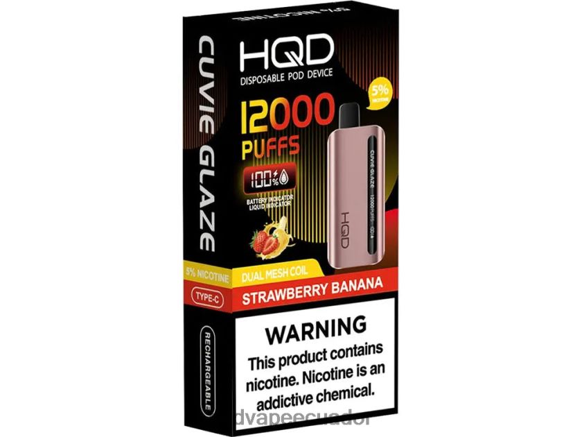 HQD CUVIE GLAZE vaporizador desechable 12000 Fresa plátano 006624254 | HQD VAPE QUITO