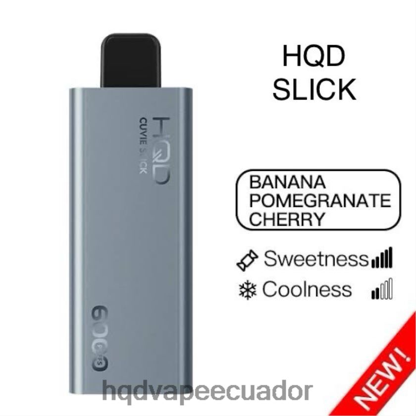 HQD CUVIE SLICK 6000 bocanadas cereza de granada de plátano resbaladiza 00662422 | HQD VAPE ECUADOR