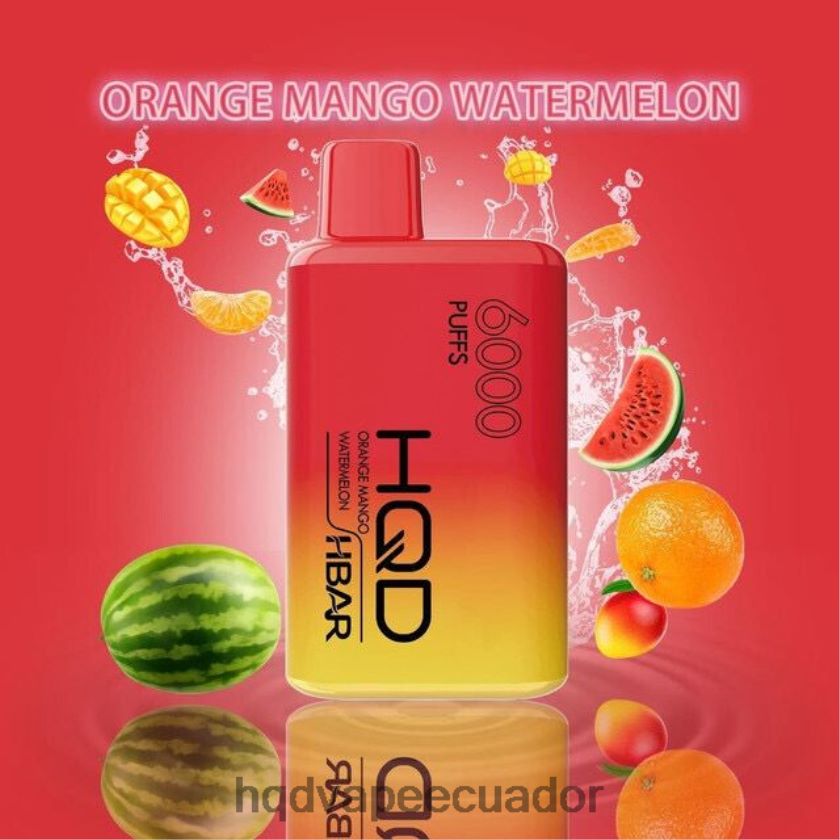HQD HBAR 6000 bocanadas sandia mango naranja 00662454 | HQD VAPE QUITO